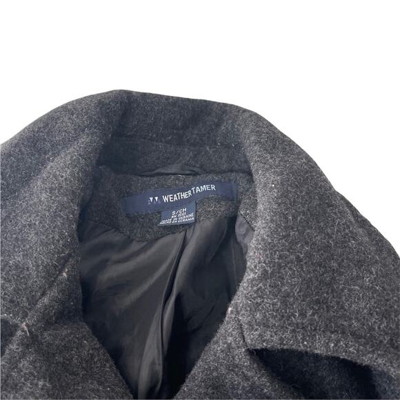 Weather Tamer Women's Size Small Grey Double Breasted 100% Wool Pea Coat - Picture 7 of 9
